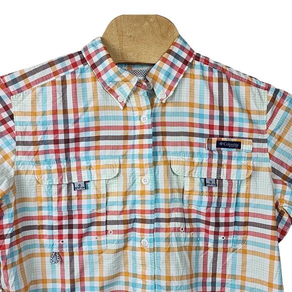 Columbia PFG Super Bahama Vented Long sleeve Check Fishing Shirt Large Men's - Picture 1 of 4